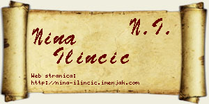 Nina Ilinčić vizit kartica